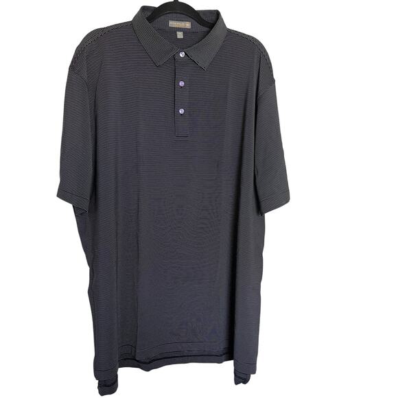 Peter Millar Other - Peter Millar | Summer Comfort Black & White Stripe Polo Shirt Size XXL